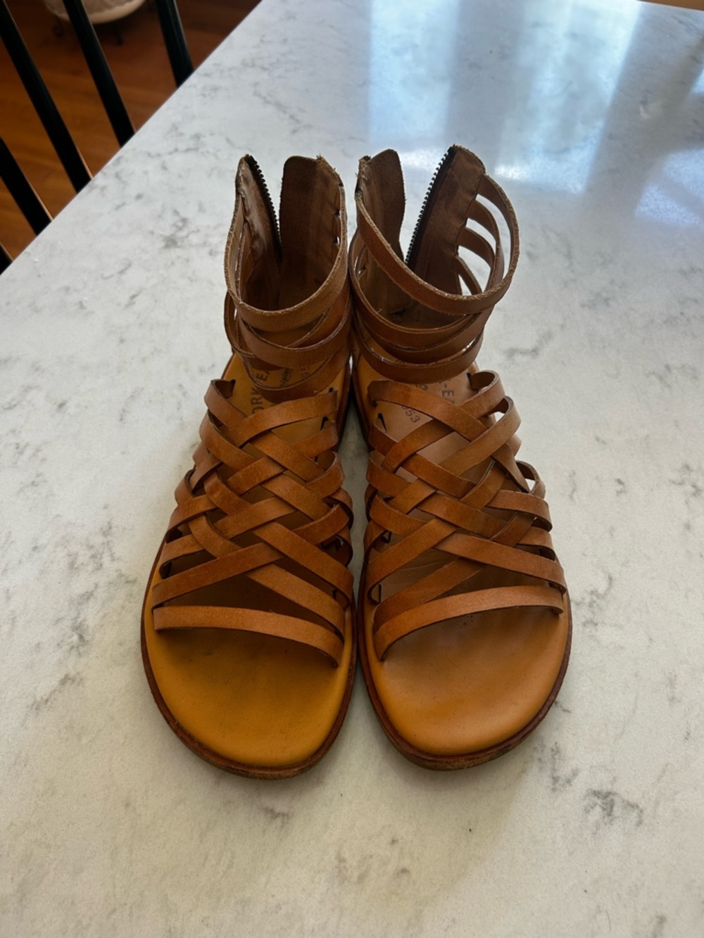 Women's Tan Strappy Gladiator Sandals